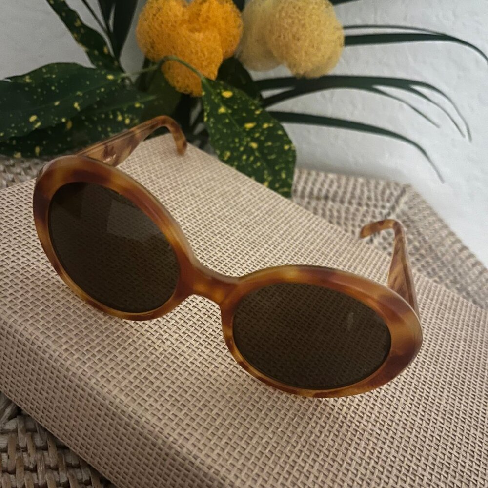 Italy Vintage ROBE DI KAPPA 90's Amber Tortoise Sunglasses Oval/Round - Picture 9 of 15